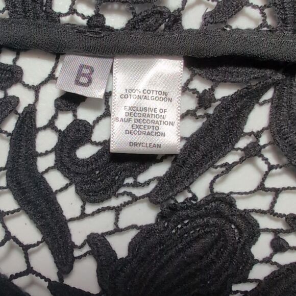 LOFT Black Lace Overlay Blouse - Picture 10 of 11